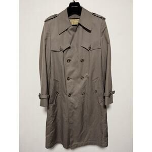 Vintage NEW Christian Dior Trench Coat Mens 40L Wool Lined Double Breasted Belte